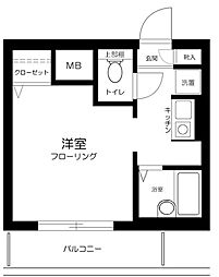 メインステージ中野坂上 1Kの間取図画像