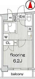 グランヴァン中野新橋 1Kの間取図画像