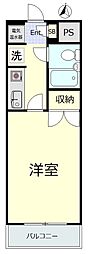ロアール洗足池 1Kの間取図画像