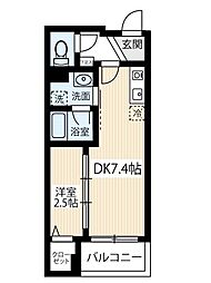 ARCOBALENOSHIN-ITABASHI 1DKの間取図画像