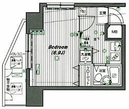 グランド・ガーラ渋谷 1Kの間取図画像