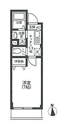 サンドリヨン 1Kの間取図画像