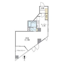 グランメール落合 ワンルームの間取図画像