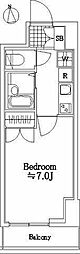 GRAZIA南砂町 1Kの間取図画像
