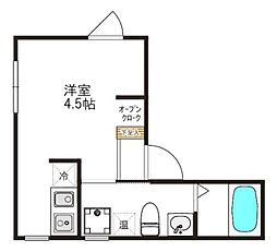 トライベッカ武蔵小山 ワンルームの間取図画像