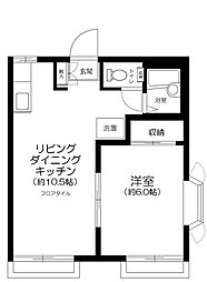 メゾン・ド・コルテB 1LDKの間取図画像