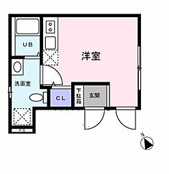 メゾンシエル品川大崎 ワンルームの間取図画像