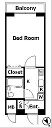 マンションアクロス西巣鴨 1Kの間取図画像