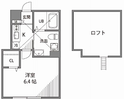 ハーモニックプレイス ワンルームの間取図画像