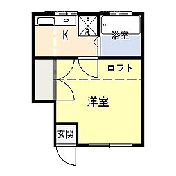 ピュアハウス中山.A 1Kの間取図画像
