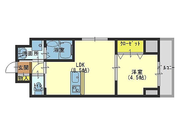 大阪府大阪市中央区東平１丁目(賃貸マンション1LDK・5階・35.21㎡)の写真 その2