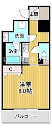 Osaka Metro千日前線 今里駅 徒歩5分の賃貸マンション 8階1Kの間取り