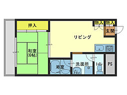 幸田マンション 1LDKの間取図画像