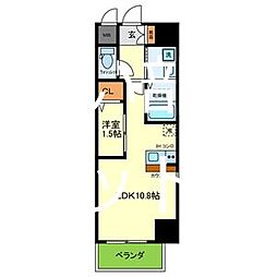 ONLYONE布施 1LDKの間取図画像