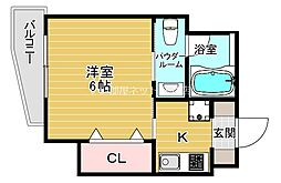 WORLDEYE大阪城EASTADVANCE 1Kの間取図画像