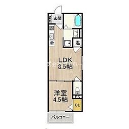 メゾンボヌス 1LDKの間取図画像