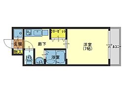 レジデンス大阪城前 1Kの間取図画像