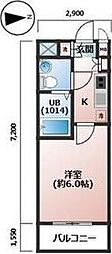 エスリード心斎橋EAST 1Kの間取図画像