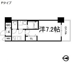 レジュールアッシュOsaka今里駅前 1Kの間取図画像