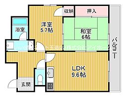 シンホニーアネックス 2LDKの間取図画像