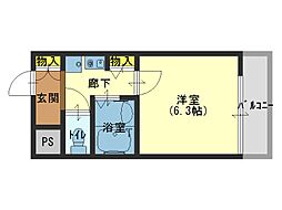 ディナスティ清水谷 1Kの間取図画像