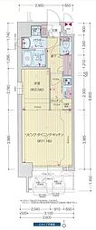 プレサンス堺筋本町エグゼブラン 1LDKの間取図画像
