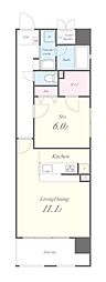 オーシャン松屋町 1LDKの間取図画像