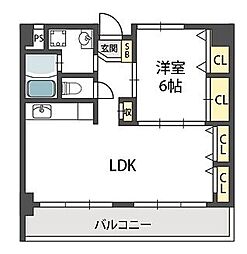 グローリーヨシダ 1LDKの間取図画像