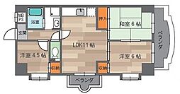 アルデール中野 3LDKの間取図画像