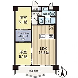 ロビーナさがみ野 2LDKの間取図画像
