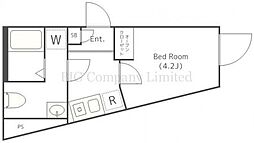 メゾンド町屋 1階1Kの間取り