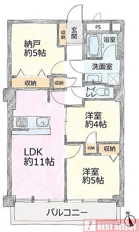 2SLDK 間取り