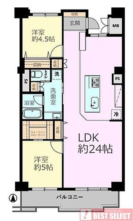 2LDK 間取り