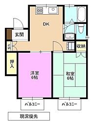 グリーンフィル・アイ 2DKの間取図画像