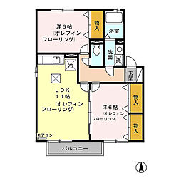 メゾン・トモトールA 2LDKの間取図画像