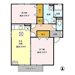 セジュール綱島B 2DKの間取図画像