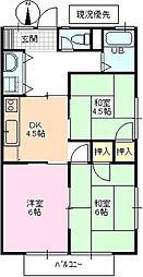 コーポ美和 3DKの間取図画像