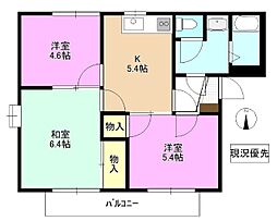 フローレス稲里NE 3Kの間取図画像