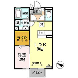 ラヴリィ・パートナーA 1LDKの間取図画像