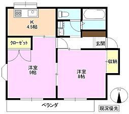メゾン村松 2DKの間取図画像