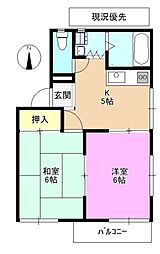 メゾン・ド・やまS 2DKの間取図画像