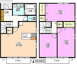 クランツウエストＢ棟  ｜ 長野県長野市大字富竹（賃貸アパート3LDK・1階・88.95㎡） その2