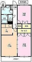ブール・ド・ネージュ 2LDKの間取図画像