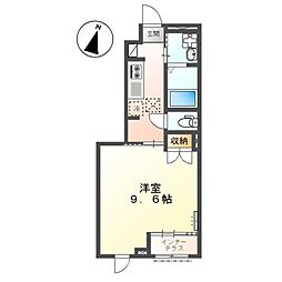 アヴァンスコート高田 1Kの間取図画像