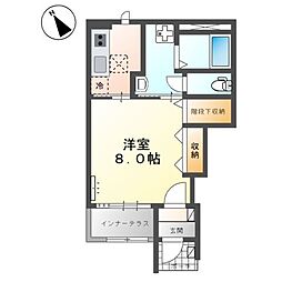 プログレス3番館 1Kの間取図画像