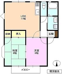 ウィンディア村田 2LDKの間取図画像