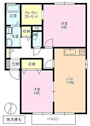 ブリックガーデンC 2LDKの間取図画像