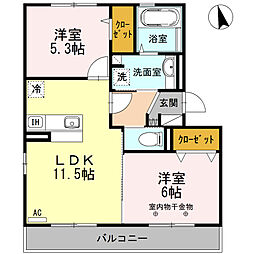 フィエルテ・y 2LDKの間取図画像