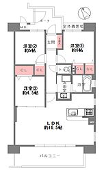 メロディーハイム八戸ノ里 3LDKの間取図画像