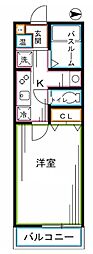 西武新宿線 都立家政駅 徒歩10分の賃貸アパート 1階1Kの間取り